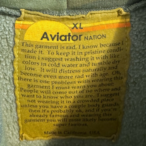 Aviator Nation Venice Beach California Camo Rainbow Logo Drawstring Hoodie XL - Picture 5 of 6